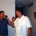 2005JUL16 USA ID Boise KUECKS Danette Birthday 032  Nathan and Dave blowing the froth off a couple of coldies. : 2005, 7011 West Ashland, Americas, Birthday, Boise, Danette Kuecks, Idaho, July, North America, USA